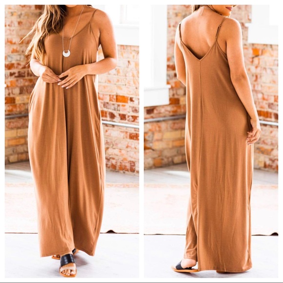 #06 Adjustable straps loose fit side pocket maxi dress - Picture 3 of 4